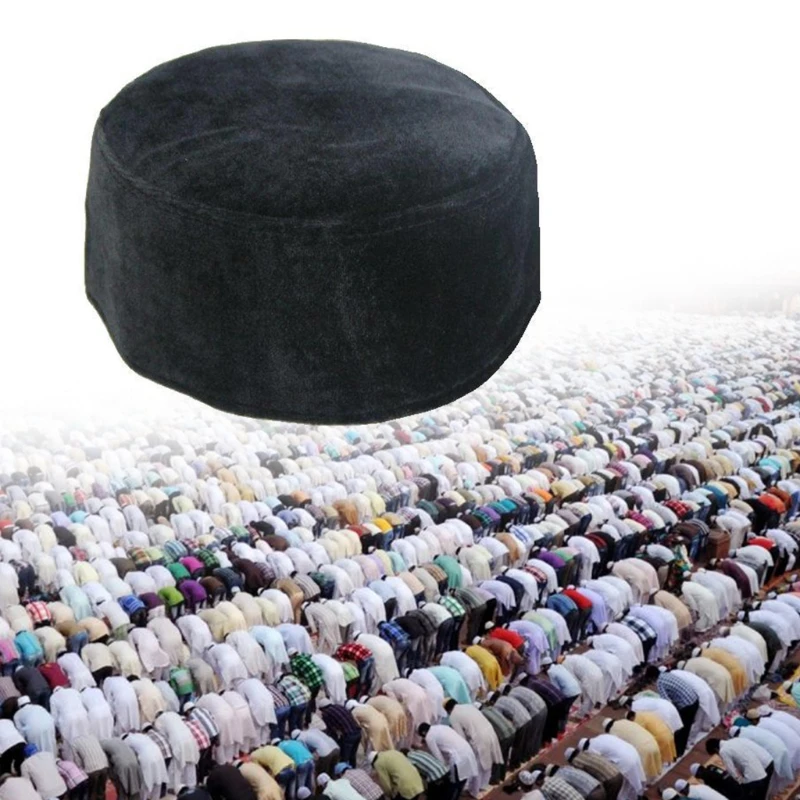 Men Muslim Prayer Hat Islamic Soft Shell Beanie Skull Flat Cap Male Simple Solid Color Ramadan Arabic Dubai Head Wear Hat