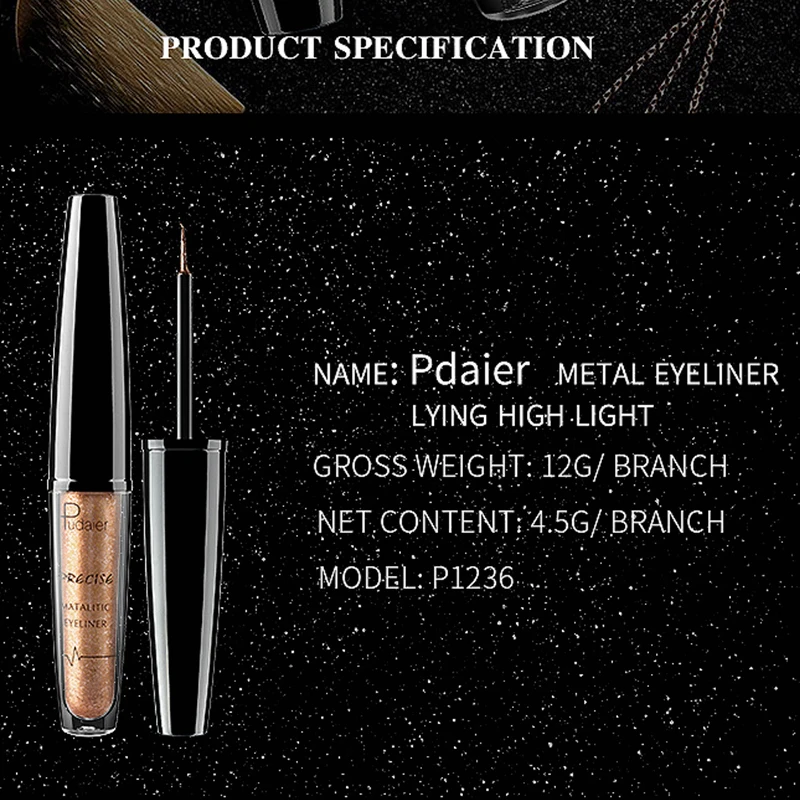 Глаз Макияж подводка для глаз жидкий блеск легко носить мерцающий 16 цветов