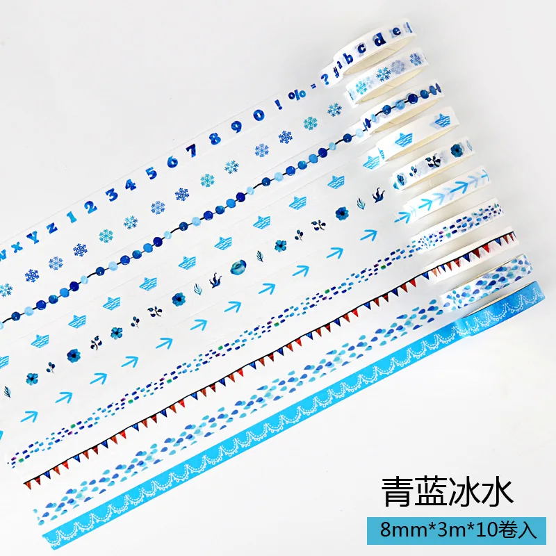 10 100 шт./10 комплектов каваи васи лента милый комплект красочная лента Washi пакет Стикеры ленты декоративные милые Стикеры s Скрапбукинг DIY дневник - Цвет: 10