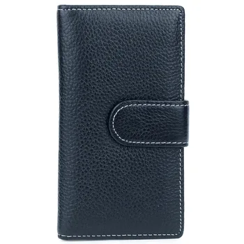 

New ultra-thin card holder multi-card simple card header first layer leather men and women long wallet