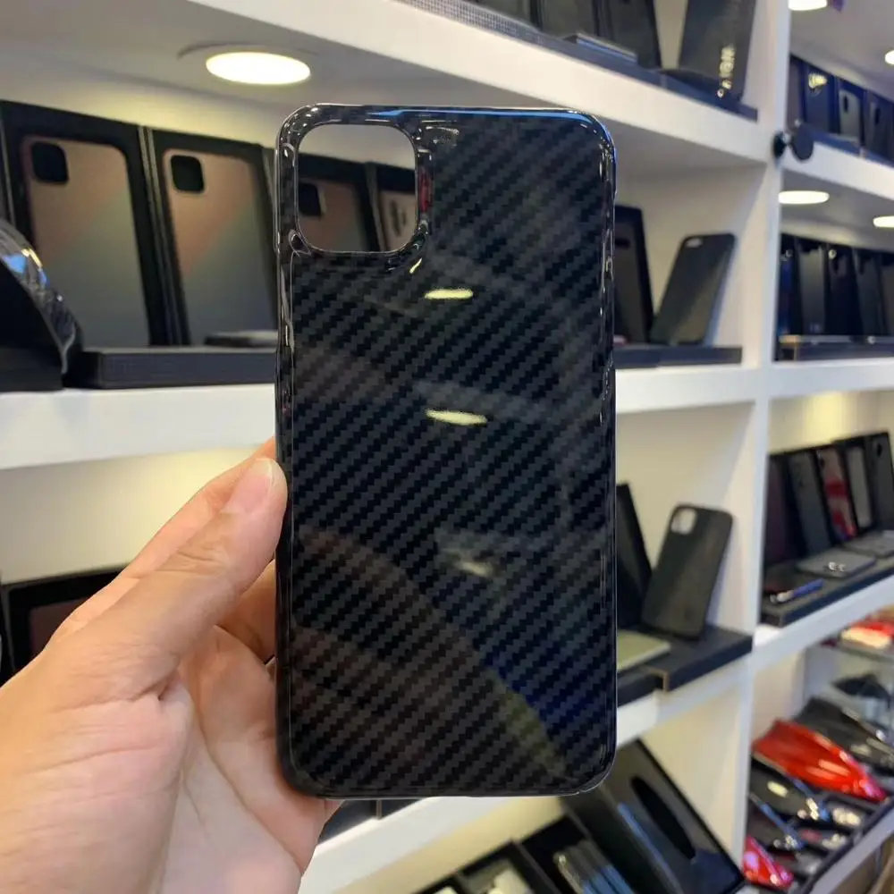 

Glossy Black Carbon Fiber Case for Apple iPhone 11 Pro Max 12 Pro Case Matte Cover for iPhone XS MAX Glossy Black Case