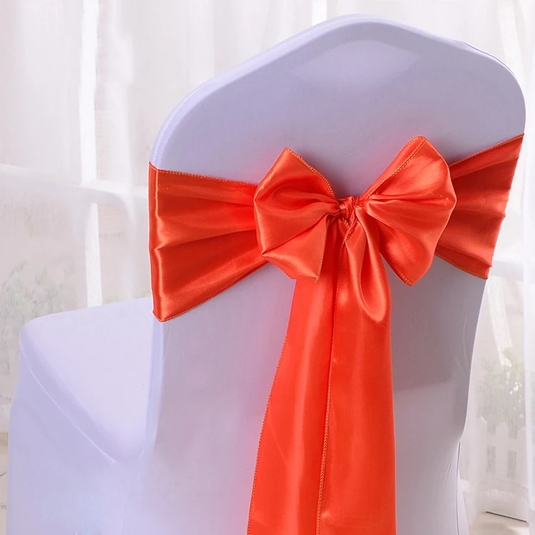 WedFavor 25 шт. атласная стул лук пояса свадьба крышка стула лента галстуки бабочки для вечерние события в гостиничных залах торжеств украшения