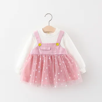 

Girls Dress 2020 New Autumn Girls Princess Dress Girls Clothing Long Sleeve Mesh Children Kids Dress Cute Star Princess Dresses