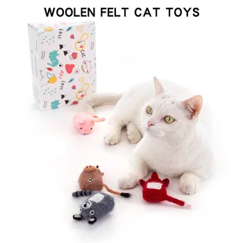 

Mute Toy Hot Sales Addiction Catnip Ball Cartoon Cat Toy Toy Wool Felt Play with Cat Useful Product Ball