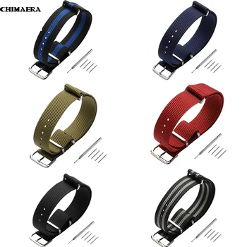 

CHIMAERA Watch Bands Nylon Strap18mm 20mm 22mm Pin Buckle Multi Color Option Military diving Strong Stripe for Nato Zulu