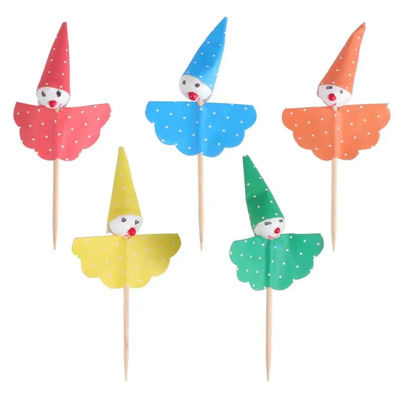 

80pcs Decorative Party Clown Cake Topper Cupcake Picks Dessert Cake Topper Picks for Wedding Birthday Party Decoration
