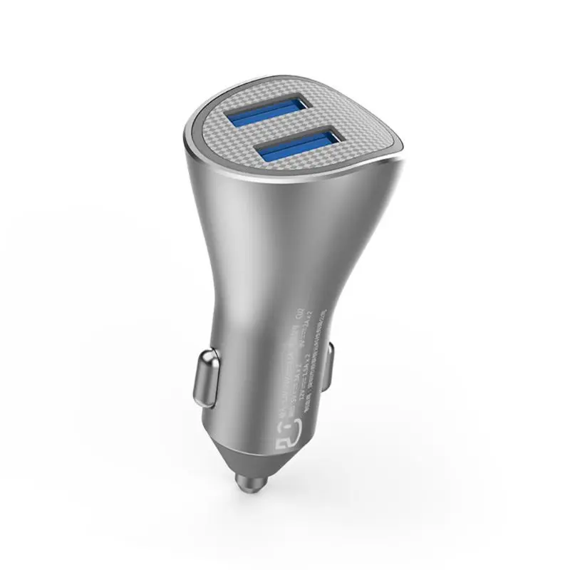 Металлическое универсальное автомобильное зарядное устройство Quick Charge 3,0 Dual QC 3,0 USB зарядное устройство адаптер питания для samsung huawei Xiaomi Мобильный телефон планшет