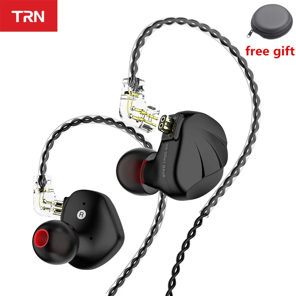 US $68.25 New TRN VX 6BA 1DD Hybrid Unit Headset HIFI Metal Monitor Sport Earphone In Ear Earphone IEM Earplug Headset TRN V90 ZSX BA5 X6