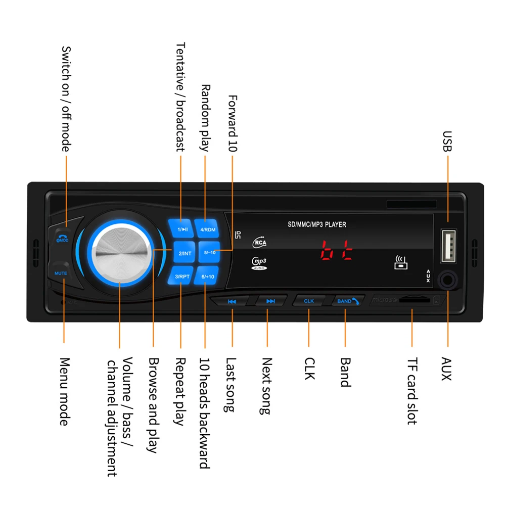 12 В Автомобильный Bluetooth MP3-плеер Стерео Аудио FM радио Hands-free MP3 музыкальный плеер беспроводной приемник автомобильный аудио адаптер