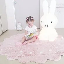 Круглый ковер для малышей, детский игровой коврик, мягкий пушистый ковер, Противоскользящий коврик для ползания, Детский ковер, домашние украшения HM0024