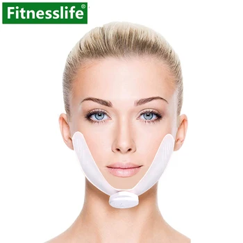 

Slimming Face Lifting Chin Jaw Reducer V Shape Line Face Massager Vibration Anti Wrinkle For Face With Gel Pads Skin Lift Tools