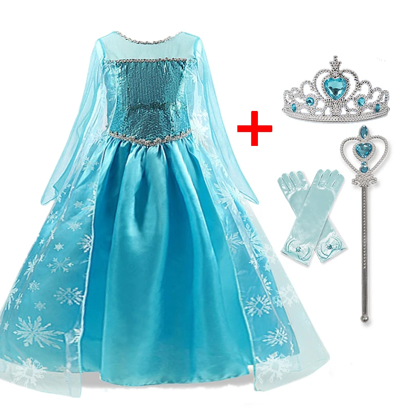 Girls Dress Princess Costume Princess Girls Elsa Dress Cosplay Dresses Snow Queen Costumes Kids Halloween Dress