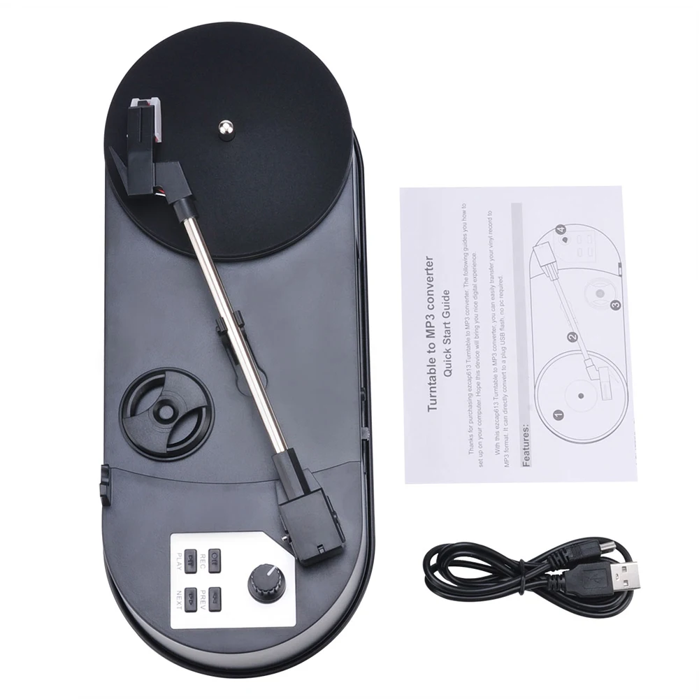 Turntable Player converter, converts vinyl music to digital mp3, no computer required.can playback recorded music directly