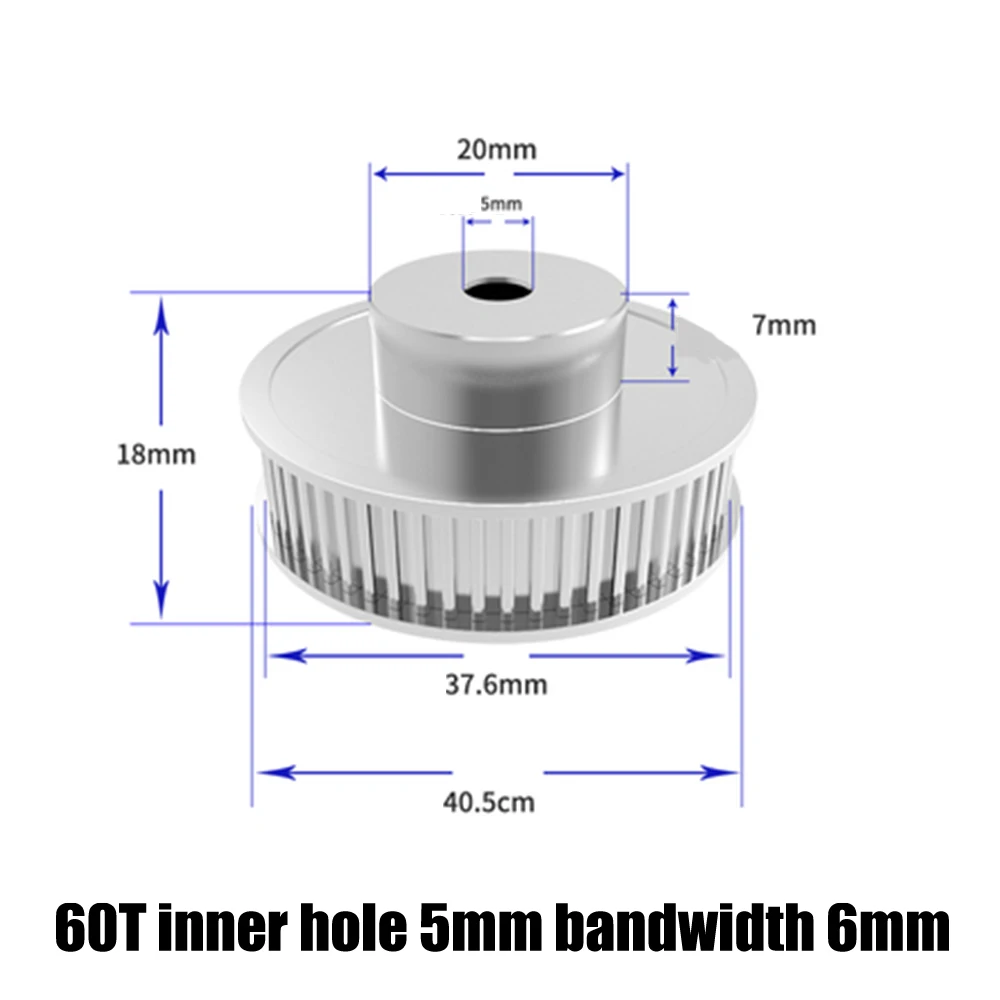 Gt2 шкив зубчатого ремня 6 мм пропускная способность gt2 60 зуб 48 зубьев Большой шкив части 3d принтера - Цвет: 60tooth 5mm pulley