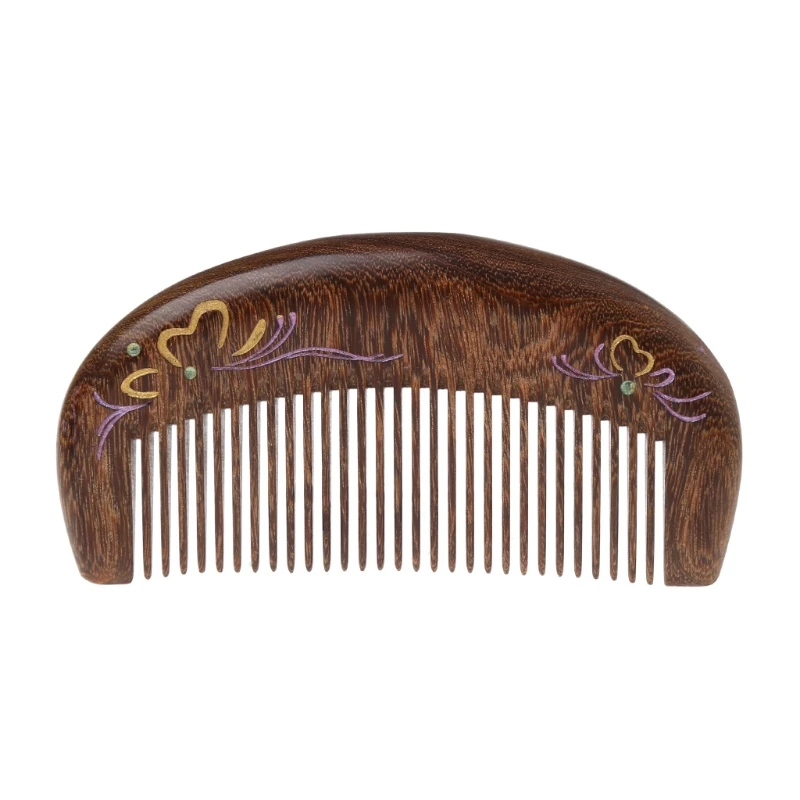 Pente de Cuidados com o Cabelo Artesanal de Madeira Antiestático Natural Esculpida Sândalo Pentes