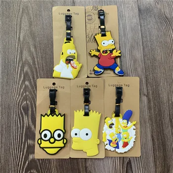 

Bart Luggage Tag Keychain Pvc Man Key Chain Women Key Holder Cute Couples Keyring Anime Kids Key Ring Wedding Cartoon Porte Clef
