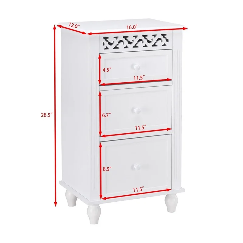 COSTWAY Modern White Bathroom Cabinet Home Furniture Wood Kitchen Collection Storage Organizer Floor Cabinet HW57016