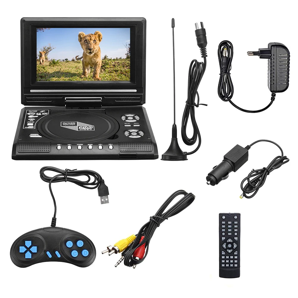 

7.8 Inch Portable Car DVD Player USB HD TV Home Car DVD Player VCD MP3 CD Player Portable Cable Game 16:9 Rotate LCD Screen