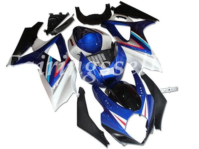 Литье под давлением ABS мотоцикл обтекатели комплект подходит для Suzuki GSX-R1000 2007 2008 gsxr1000 07 08 Обтекатели Черный Синий Белый - Цвет: Black Blue White