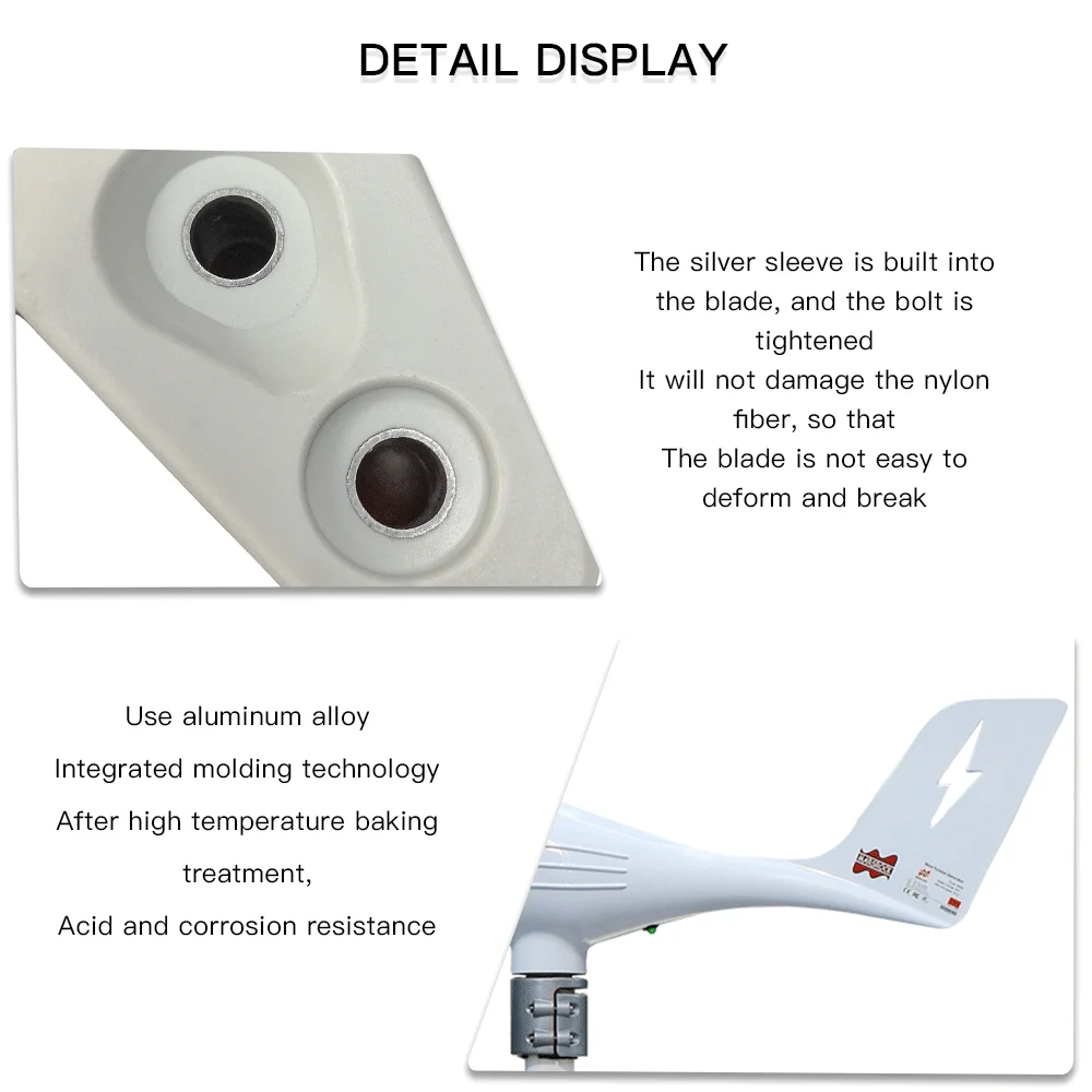 600W 12V 24V Wind Turbine Gennerator 3 or 5 Blades 12M/S Low Speed Windmill LED Indicate Light With Free MPPT Charge Controller