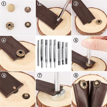 

Leather Rivets Single Cap Rivet Tubular Metal Nails With 9 Fixing Tools Diy Leather Craft Tool Set