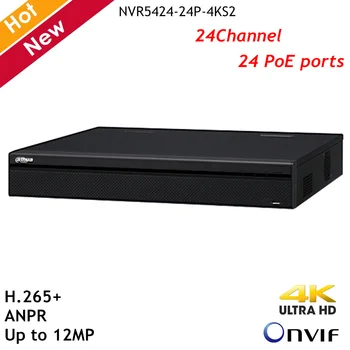 

Dahua 4K NVR 24ch for Up to 12MP ip camera P2P 320Mbps Record Rate H.265+ 24 PoE Ports Onvif Video Recorder NVR5424-24P-4KS2