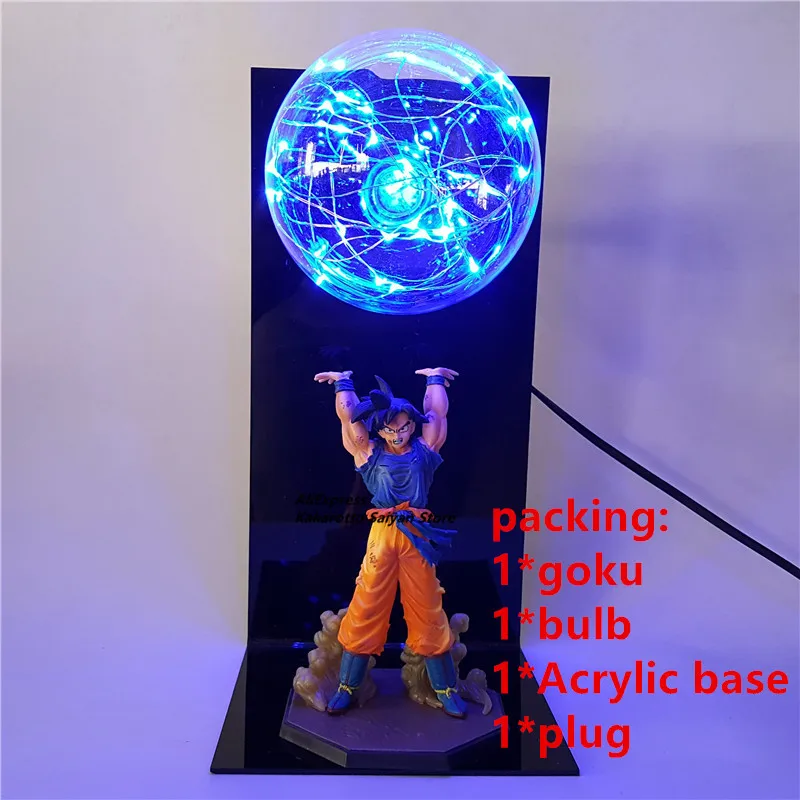 Красный Dragon Ball Z Son Goku Spirit Bomb светодиодные фигурки, игрушка Dragon Ball, супер аниме, фигурка Сон Гоку, светодиодные коллекционные игрушки DBZ - Цвет: Красный