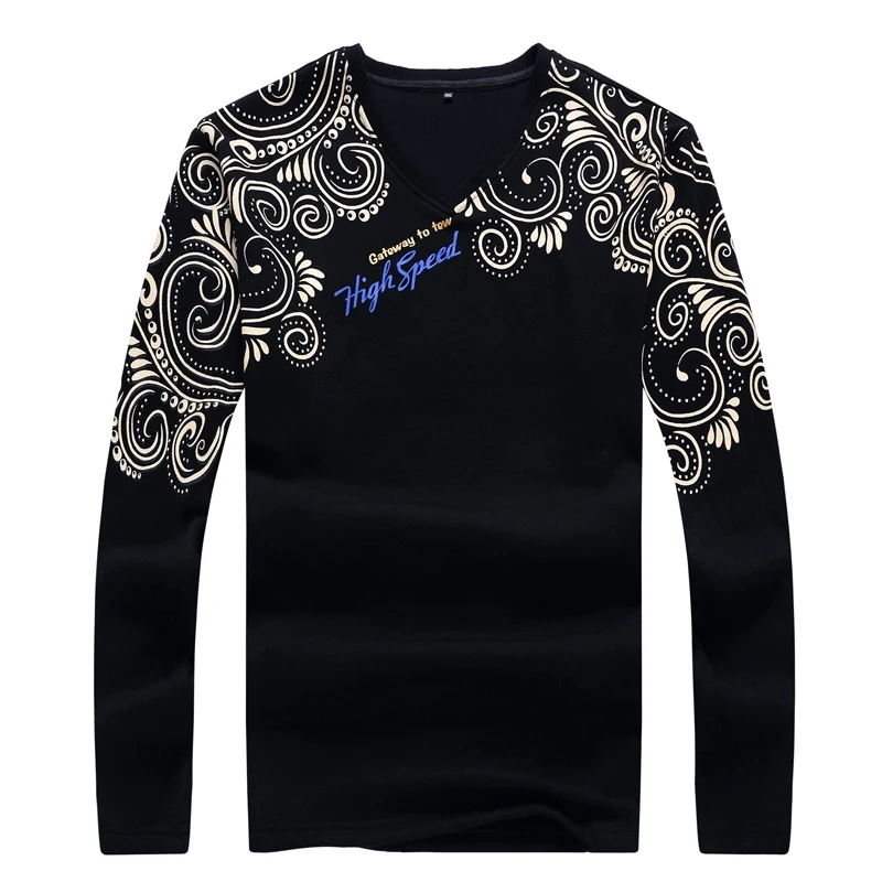 Мужская свободная футболка с длинным рукавом размеры до 5XL|fashion t shirt|t shirtt shirt fashion |