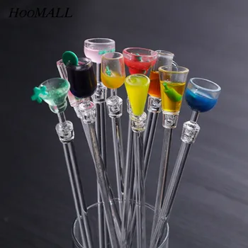 

10Pcs Acrylic Drink Juice Puddler Stirring Coffee Mixing Threaded Cocktail Picks Muddler Bar Tool Cocktail Mixing Spoon