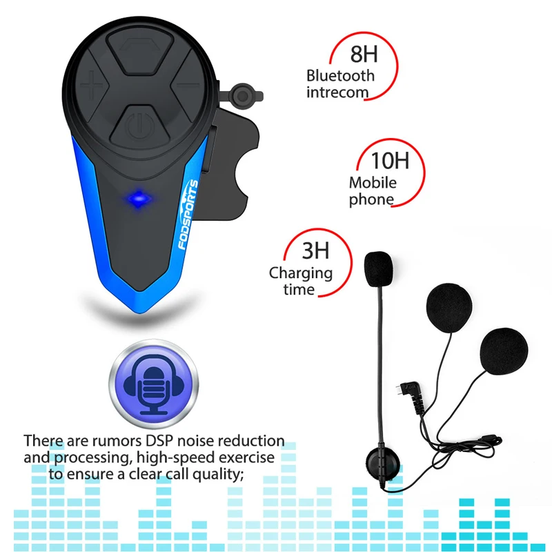 1 шт. Fodsports BT-S3 домофон беспроводной bluetooth для шлемов 2 всадников 1000 м moto rcycle спикеры для шлема водонепроницаемый moto interphone