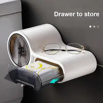 

New Multifunction Home Wall-mounted Toilet Paper Holder Waterproof Paper Towel Phone Storage Shelf Cat Proof For Bathroom Access