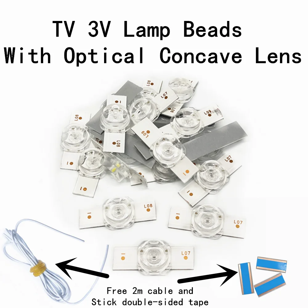LED Light Strip LED Backlight Lamp Beads 3V/6V SMD Lamp Beads With Optical Lens Fliter For 32-65 Inch LED TV Repair Brand New