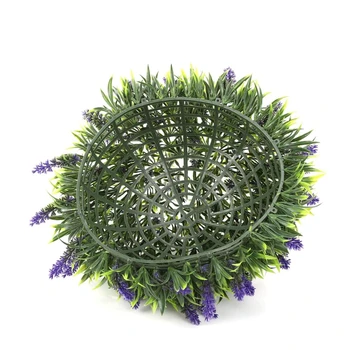 

Artificial Lavender Ball Flower Basket, Home Decor Lifelike Hanging Door Garden Topiary