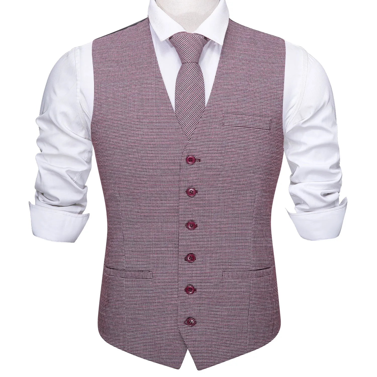 

Красный мужской костюм с воротником, твидовый жилет и галстук, Модный облегающий тонкий мужской жилет, деловой жилет для мужчин, мужские костюмы для отдыха Barry.Wang