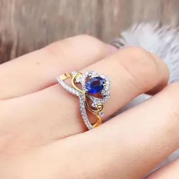 

Natural real blue Flower sapphire ring 925 sterling silver Fine handworked jewelry Finger rings