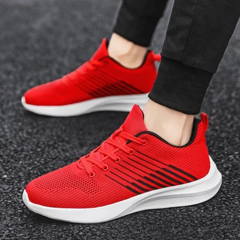 

Flyknit Running Shoes Men Sneakers Outdoor Walking Shoes Male Trainer Breathable Lace Up Footwear Sneakers Men Chaussure Homme