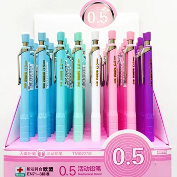 

3PCS/Lot Simple Colorful Penholder Press Automatic Mechanical Pencil With Eraser School Office Supply Student Stationery 0.5mm