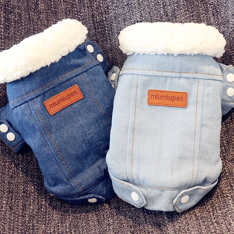

Popular Winter Dog Jacket Puppy Dog Clothes Pet Outfits Windproof Dog Denim Coat Jeans Costume Chihuahua Pet Supplies