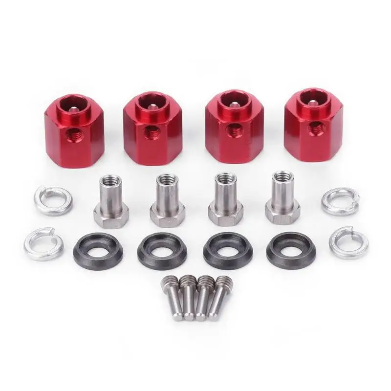 12mm-Red Набор адаптеров для 1/10 RC TRAXXAS TRX4 из сплава для автомобильных колес, расширенный дизайн для увеличения расстояния между колесами, 4 шт - Цвет: 12mm-Red