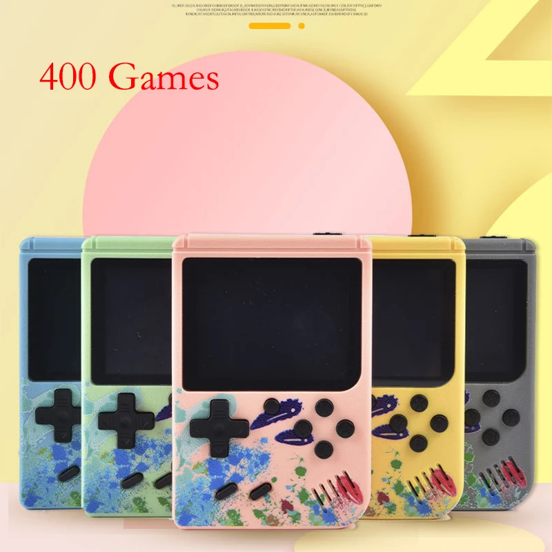 Colorful Retro Portable Mini Handheld Video Game Console 8-Bit 3.0 Inch Color LCD Kids Color Game Player Built-in 400 games