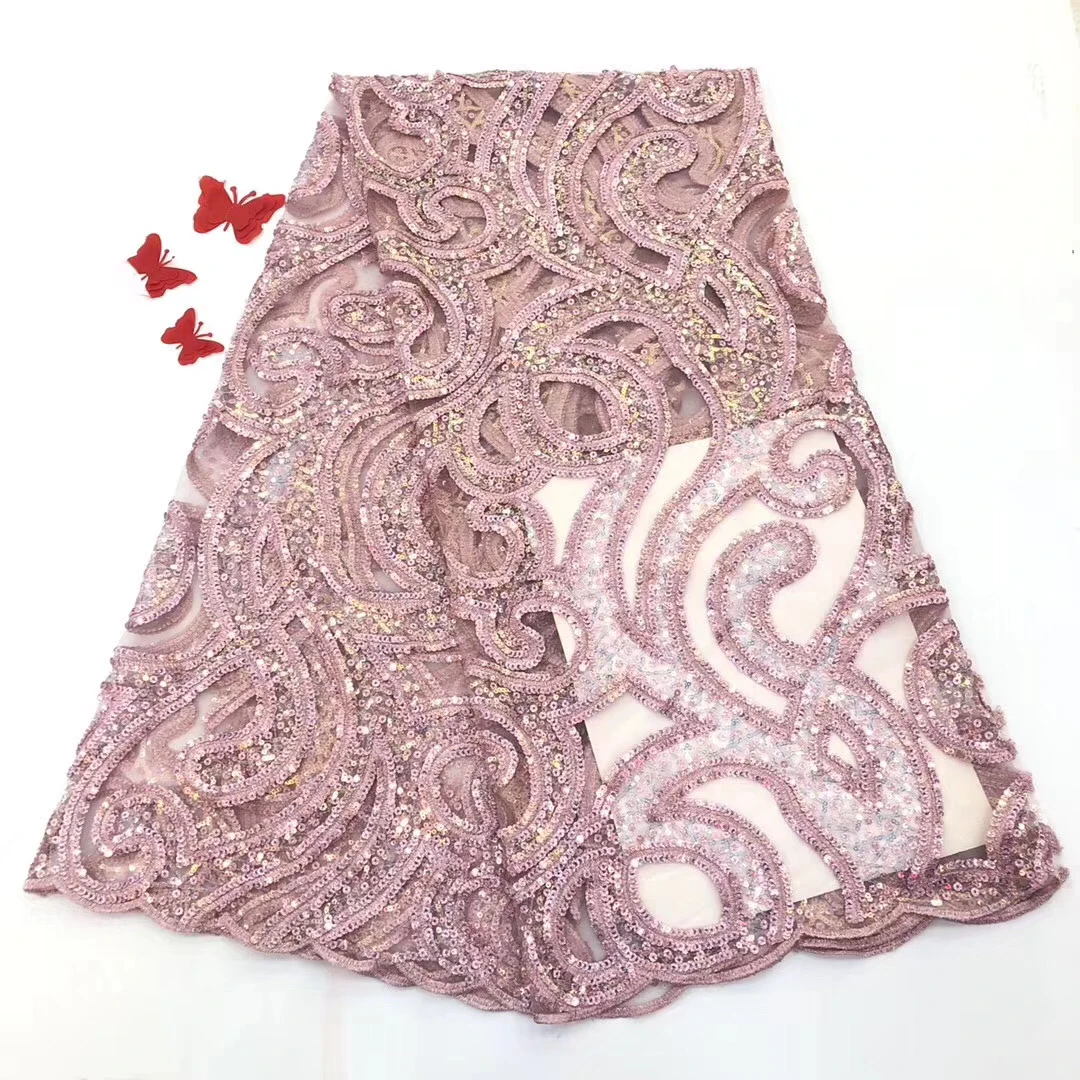 

African Lace Fabric 2022 Embroidery Nigeria Mesh Lace Fabric High Quality French Tulle Lace Fabric For Women FJ3865