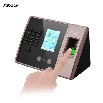 

Aibecy Biometric Fingerprint Time Attendance Machine with HD Display Screen Support Face Fingerprint Password Multi-language
