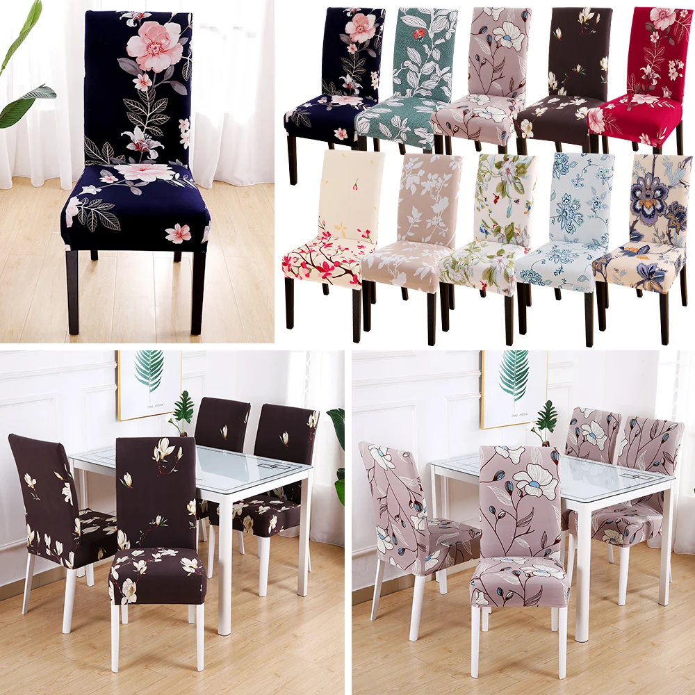 

Printed Pattern Chair Cover Washable Stretch Anti-dirty Elastic Seat Cover For Wedding Party Kitchen Dining Romm Banquet Hotel
