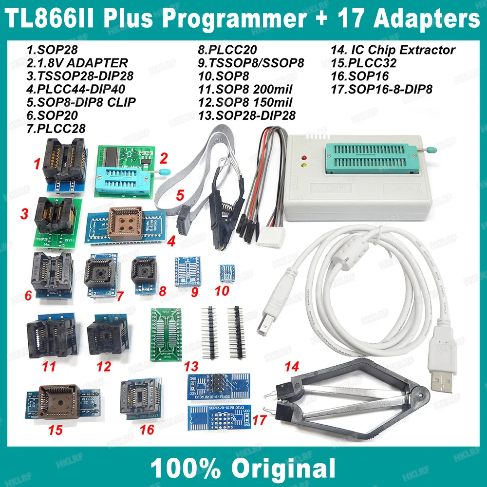 TL866II Plus Универсальный минипро биос программист 27 предметов с BGA48 BGA63 адаптеры TL866