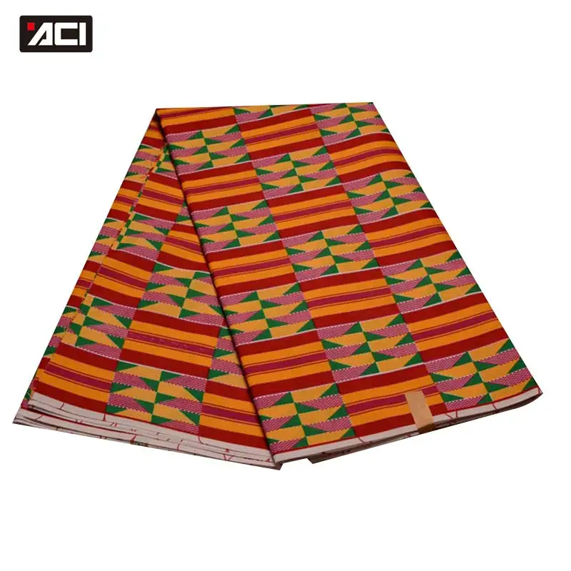ACI 6 ярдов Анкара ткань Африканская настоящая восковая печать Гана ткань Kente Tissu Africain Нигерия парафинированная ткань с Африканским принтом ткань Гана Кенте - Цвет: 19030031