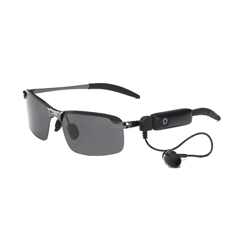 Dark Grey Смарт очки Bluetooth наушники одиночные в ухо Руки бесплатный звонок гарнитура УФ Защита Открытый солнцезащитные очки - Цвет: Dark Grey