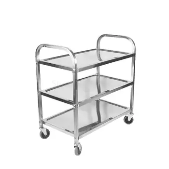 

Stainless steel thick three-layer mobile dining cart Hotel restaurant collecting bowls collecting food trucks drinking carts