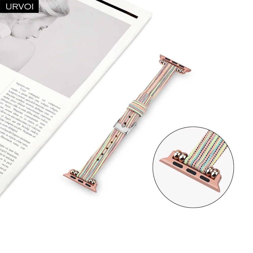 URVOI полотно холста для Apple Watch series 4 321 ремешок iwatch 40 мм 44 тонкая ткань запястье