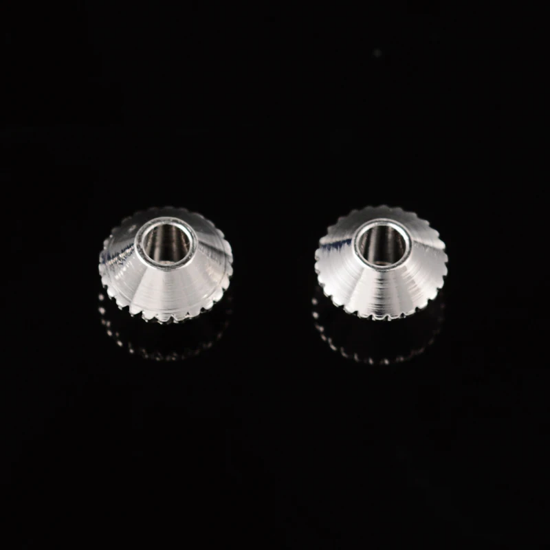 100 шт 1 мм серебряные латунные металлические Биконусы бусины для изготовления ювелирных изделий браслет ожерелье серьги отверстие: 1 мм