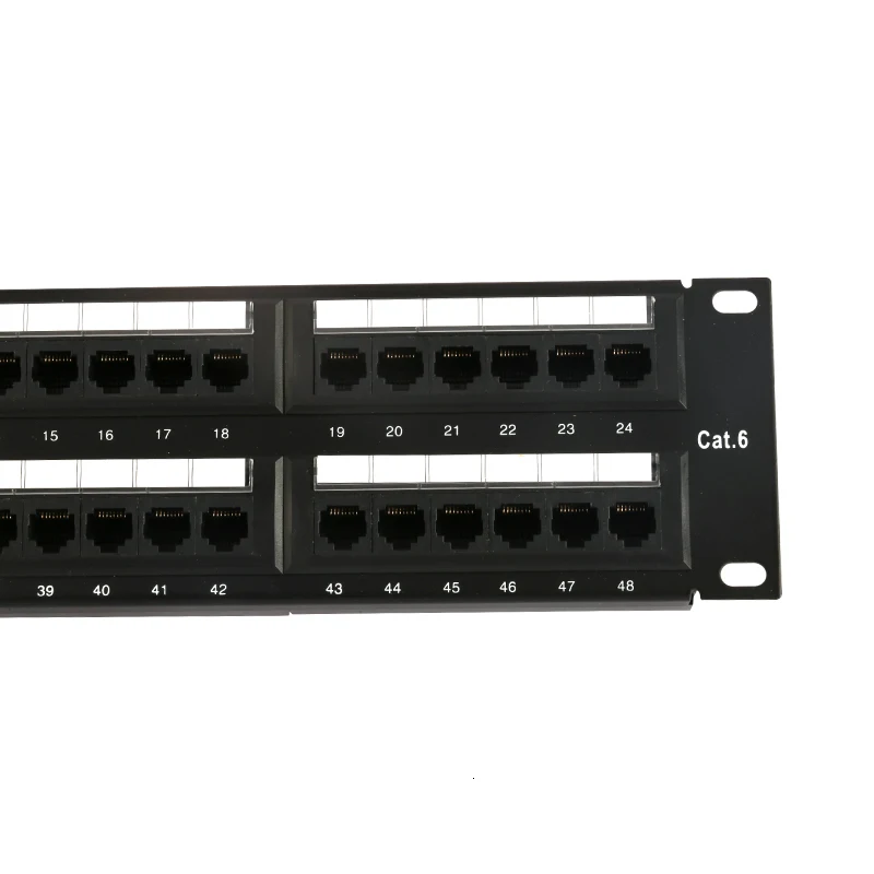 Cat6 UTP Unshielded RJ45 Ethernet Network 2U Patch Panel 48-port 19/'/' Rack Mount